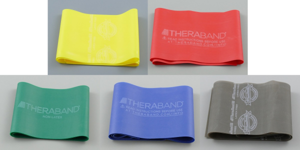 latexfrei Thera-Band Theraband Übungsband Fitnessband für Allergiker 5 Farben - alle Längen